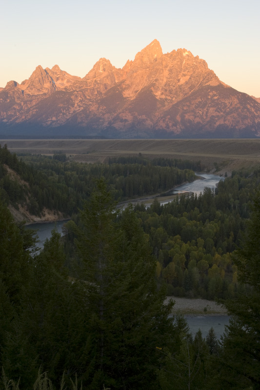 Teton Range And Snake River At Sunrise